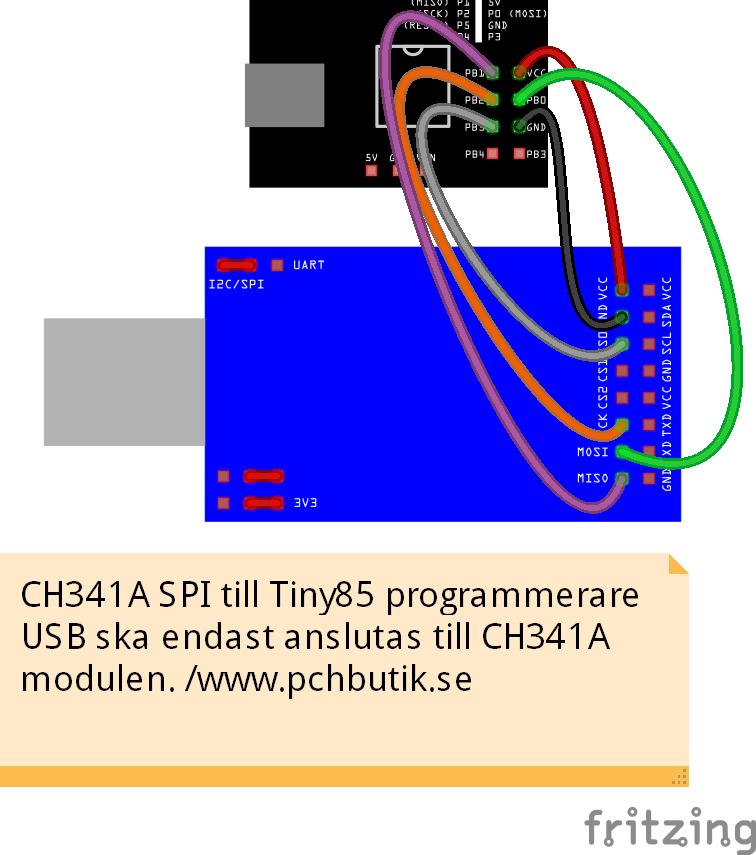 SPI till en Tiny85 programmer